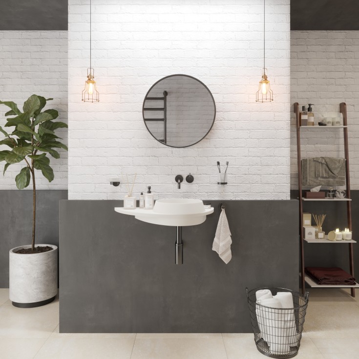 Ideavit SolidDual 3.0 håndvask, 70x35 cm, mat hvid