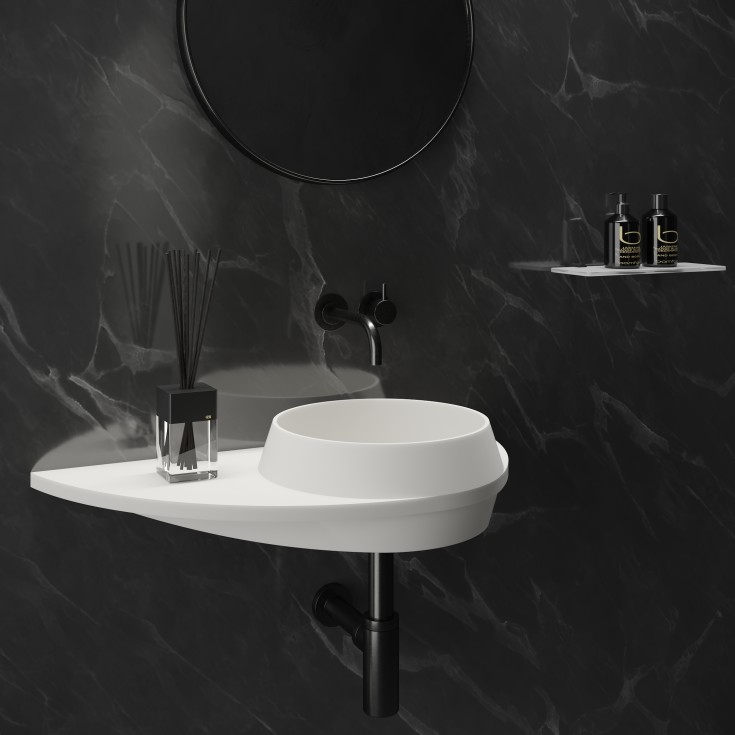 Ideavit SolidDual 3.0 håndvask, 70x35 cm, mat hvid