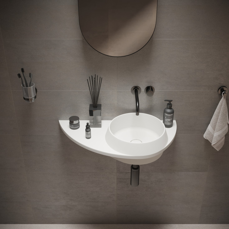 Ideavit SolidDual 3.0 håndvask, 70x35 cm, mat hvid