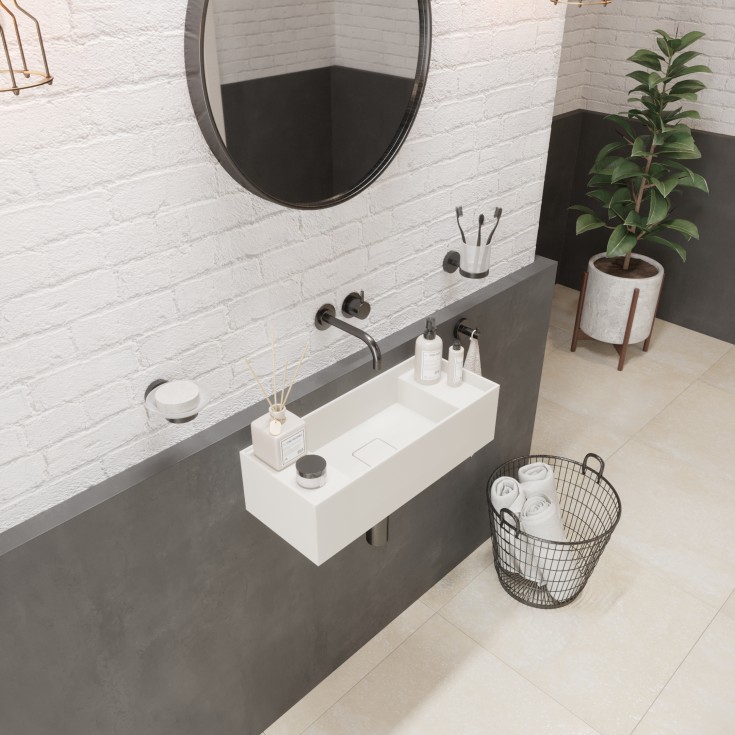 Ideavit SolidBliss-55 håndvask, 55x22 cm, mat hvid