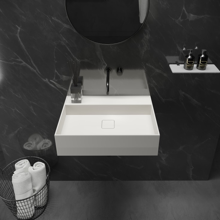 Ideavit SolidBliss-60 håndvask, 60x40 cm, hvid mat