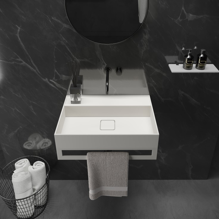 Ideavit SolidBliss-60TB håndvask, 60x40 cm, mat hvid