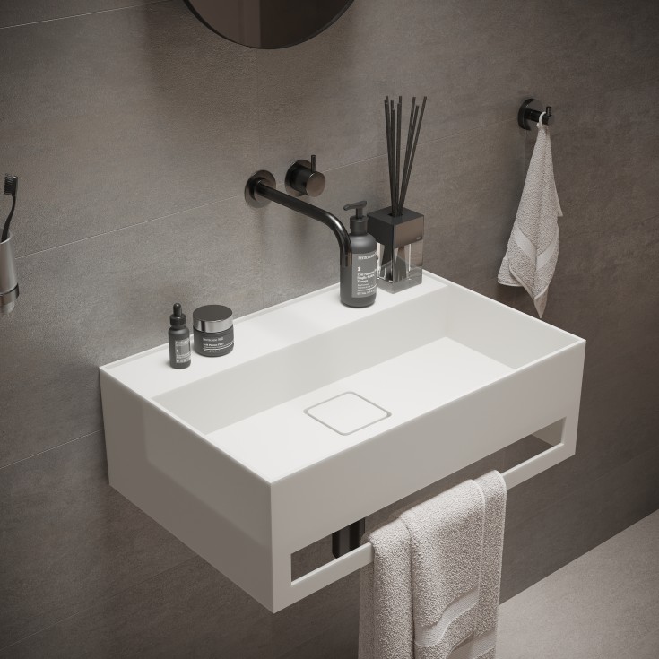 Ideavit SolidBliss-60TB håndvask, 60x40 cm, mat hvid