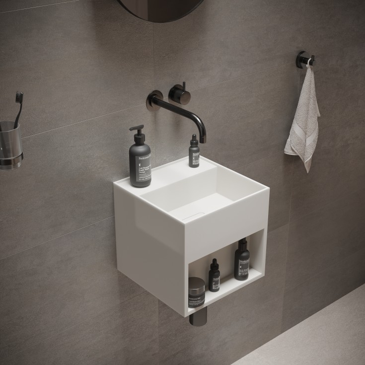 Ideavit SolidBliss-30SH håndvask, 30x30 cm, mat hvid