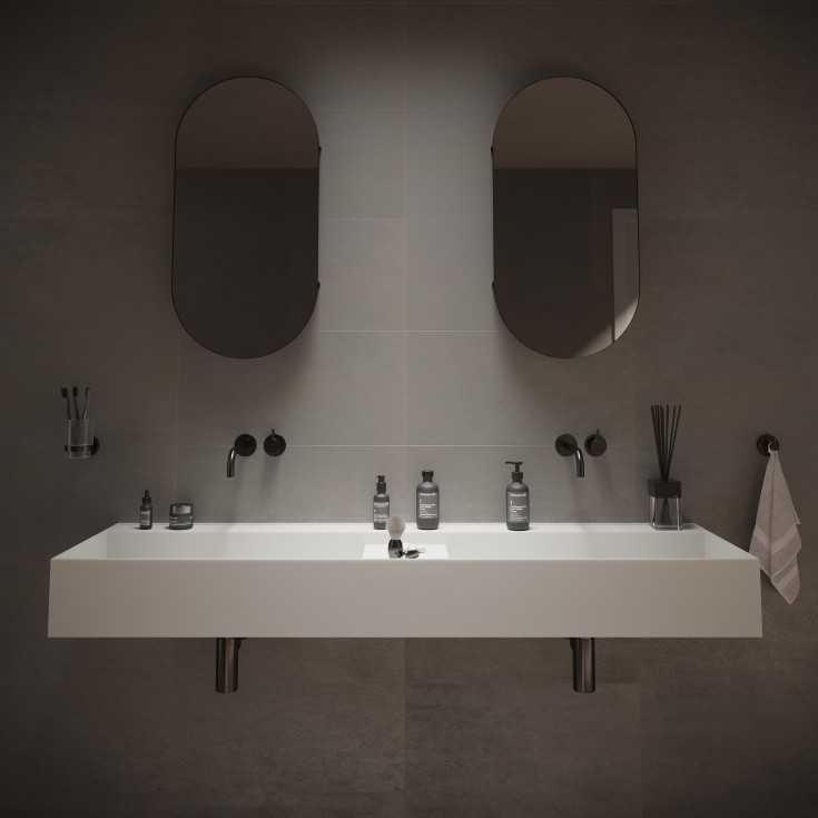 Ideavit SolidBliss-150D håndvask, 150x45 cm, mat hvid