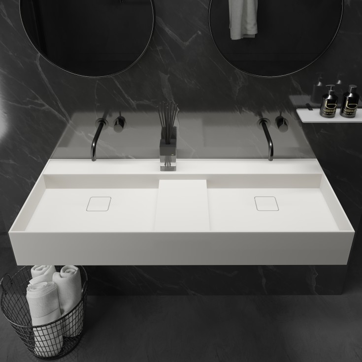 Ideavit SolidBliss-120D håndvask, 120x45 cm, mat hvid