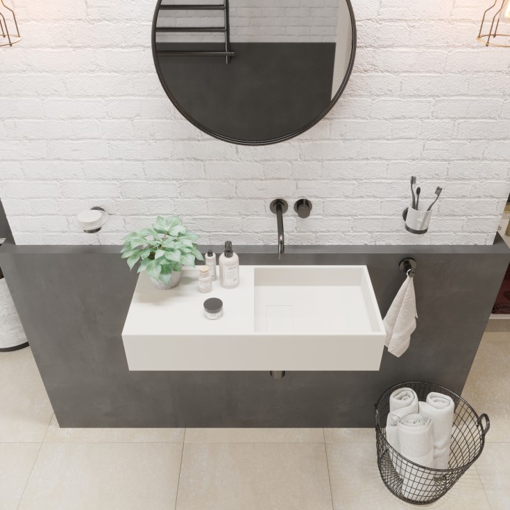 Ideavit SolidPlan-75 servant, 75x32,5 cm, matt hvit