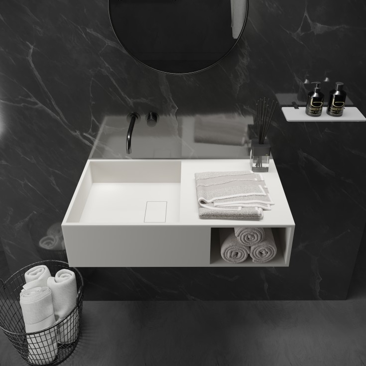 Ideavit SolidPlan-80 håndvask, 80x40 cm, mat hvid