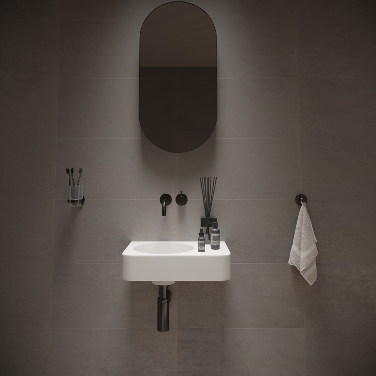 Ideavit SolidBrio-45 håndvask, 45x33 cm, mat hvid