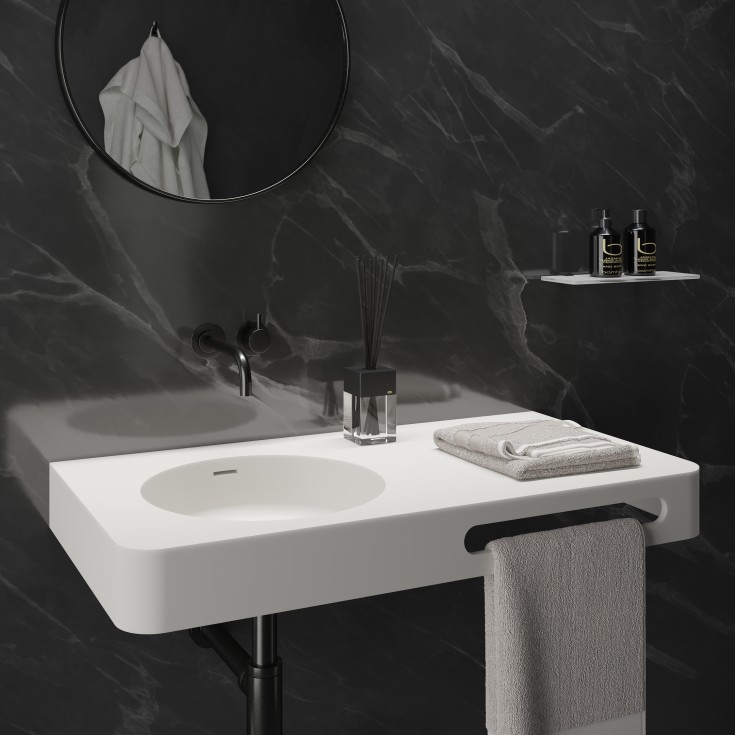 Ideavit SolidBrio-90 håndvask, 90x48 cm, mat hvid