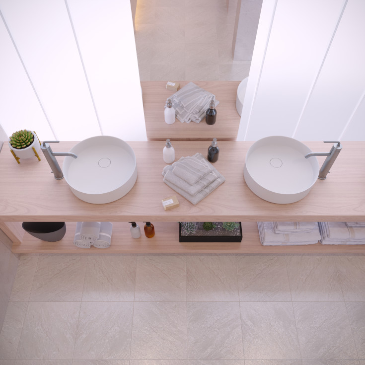 Ideavit SolidFloat-40 servant, Ø40 cm, matt hvit