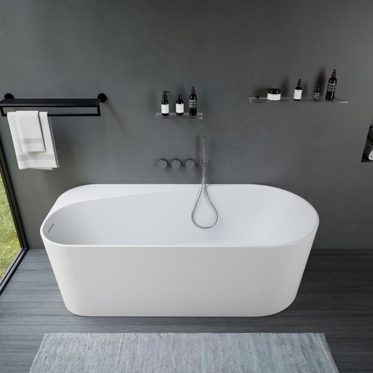 Ideavit Viva badekar, 170x80 cm, matt hvit