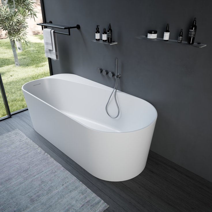 Ideavit Viva badkar, 170x80 cm, matt vit