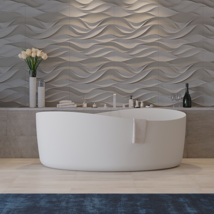 Ideavit SolidHarmony badekar, 175x100 cm, matt hvit