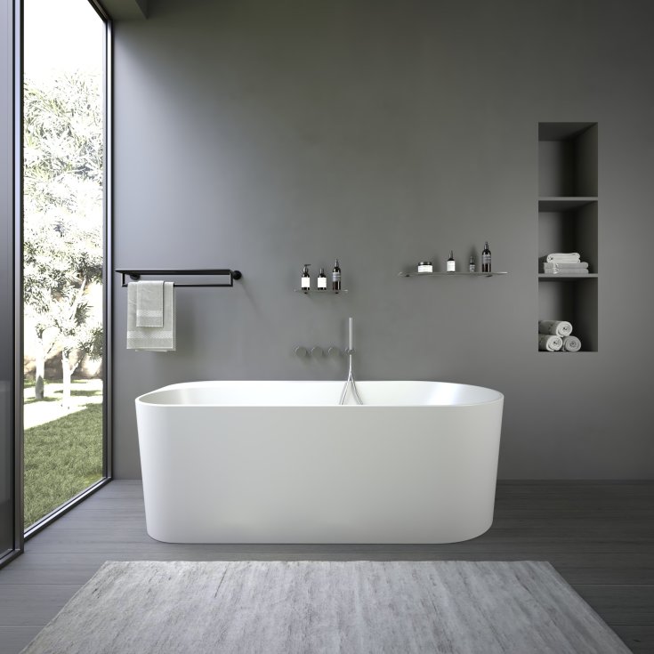 Ideavit Viva badkar, 170x80 cm, matt vit