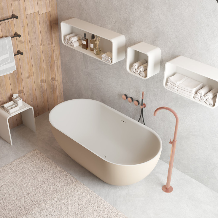 Ideavit SolidEra badkar, 150x76 cm, matt beige/vit