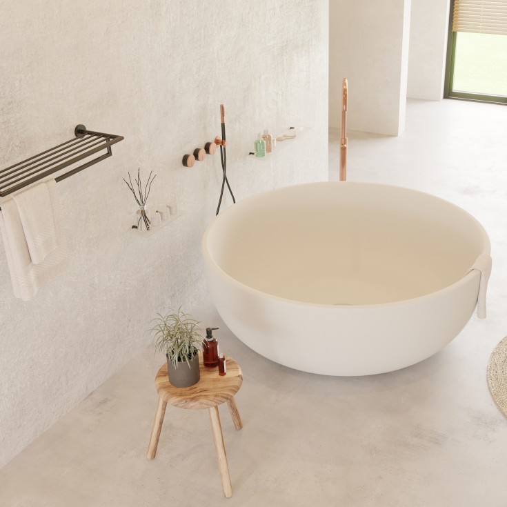 Ideavit SolidRound badkar, Ø135 cm, matt vit