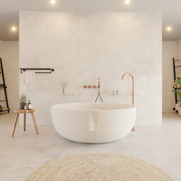 Ideavit SolidRound badkar, Ø135 cm, matt vit