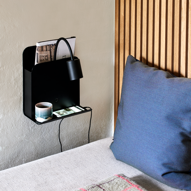 Nordlux Roomi væglampe med USB, sort