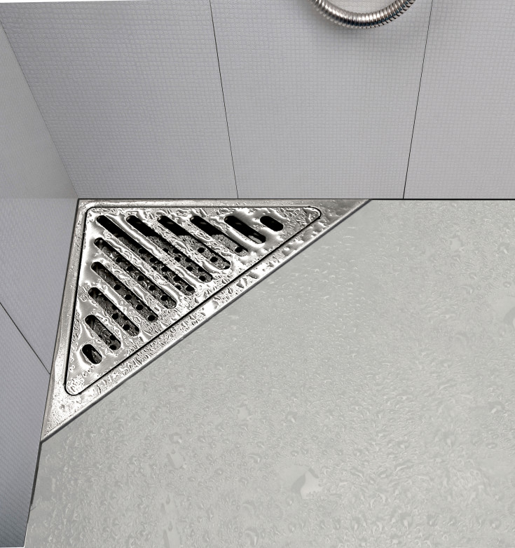 Unidrain komplett hörnbrunn, för 8 mm klinker