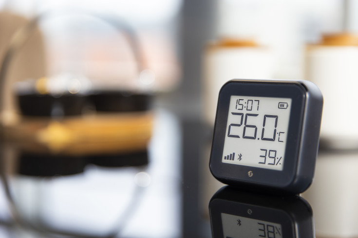 Shelly Plus Gen3 trådløs temperatur- og fugtsensor, sort