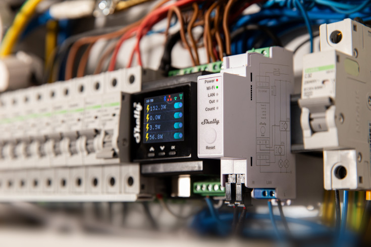 Shelly Pro EM 50A WiFi 1-faset energimåler, 2x50A