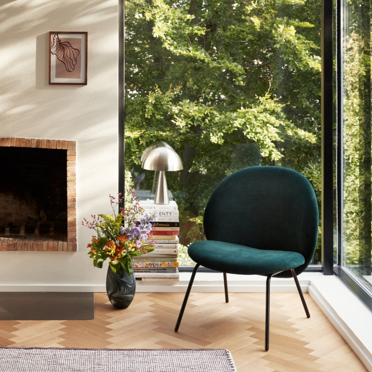 Hübsch Mush bordlampe, nikkel, 33 cm