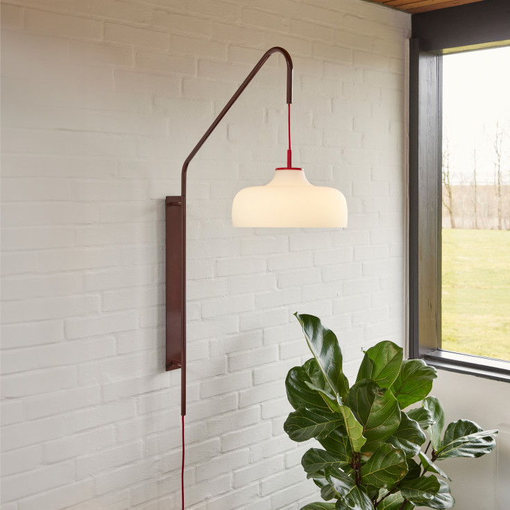 Hübsch Current vegglampe, rødbrun