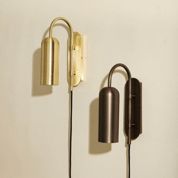 4 stk Hübsch Zenith vegglampe, brunert messing