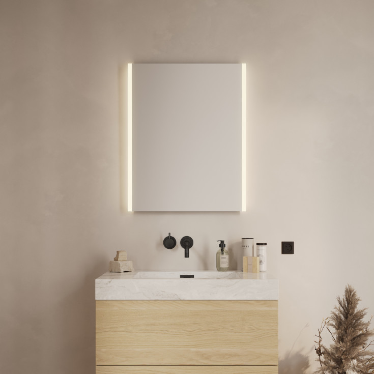 Loevschall Lago spegel med belysning, 60x75 cm