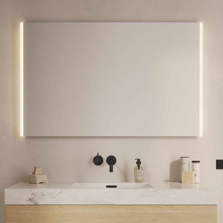 Loevschall Lago spejl med lys, 120x75 cm