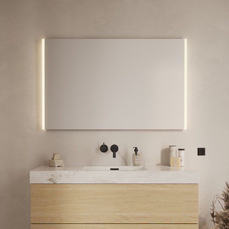 Loevschall Lago spejl med lys, 120x75 cm