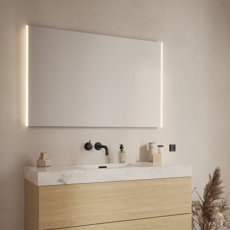 Loevschall Lago spejl med lys, 120x75 cm