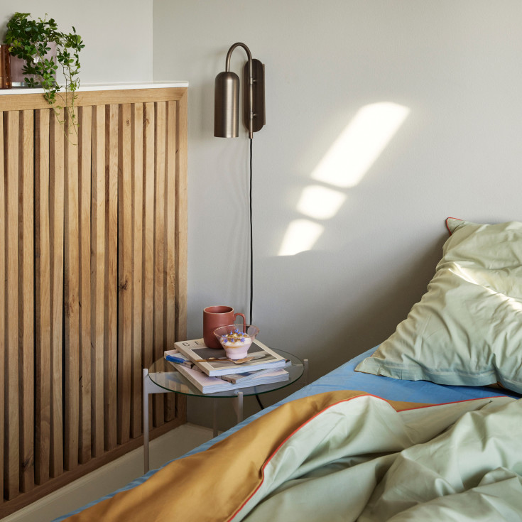 4 stk Hübsch Zenith vegglampe, brunert messing