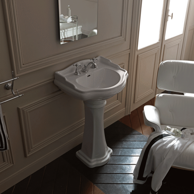 Lavabo Retro servant, 55x92 cm, hvit