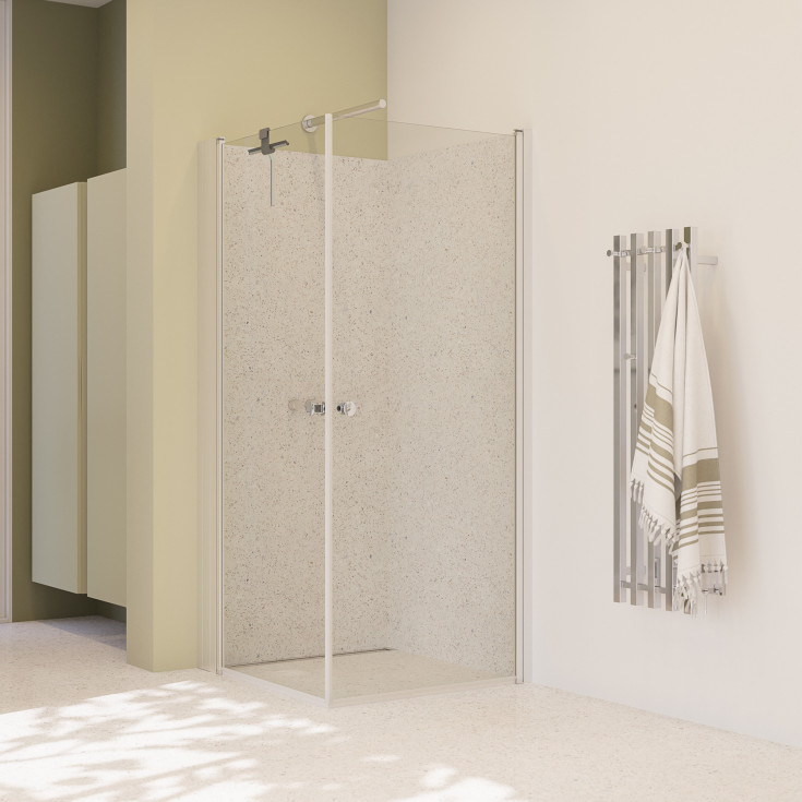 Dansani Match duschdörr, modell A, 87 cm, klart glas, satin profil