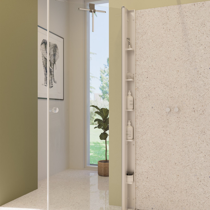 Dansani Match duschdörr, modell A, 77 cm, klart glas, satin profil