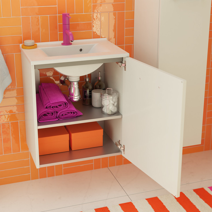 Dansani Mido underskab, 50x35 cm, mat hvid