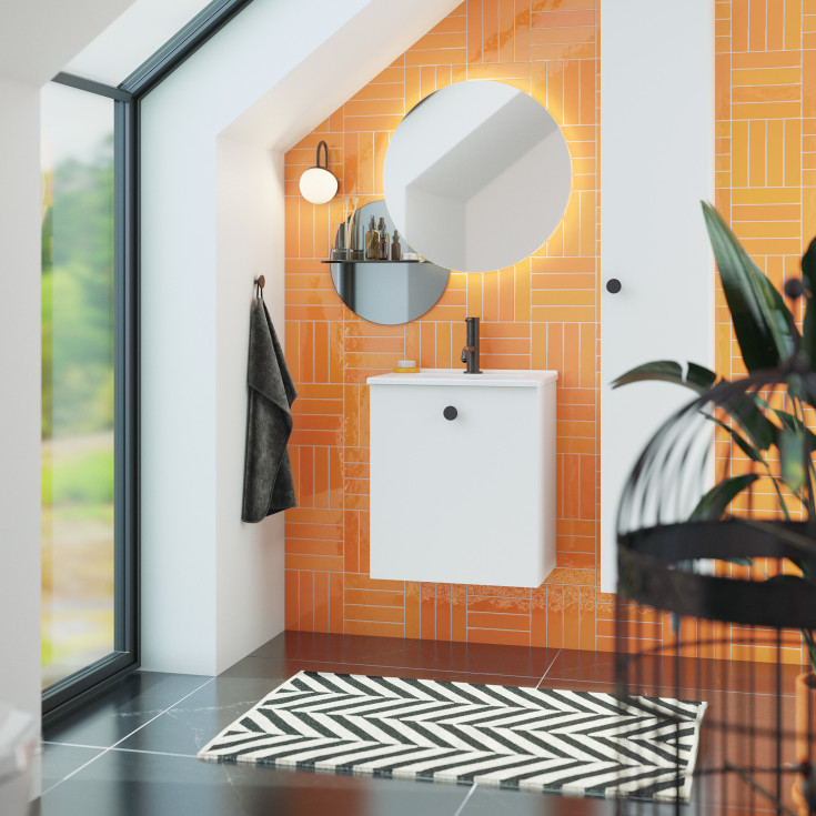 Dansani Mido underskab, 50x35 cm, mat hvid