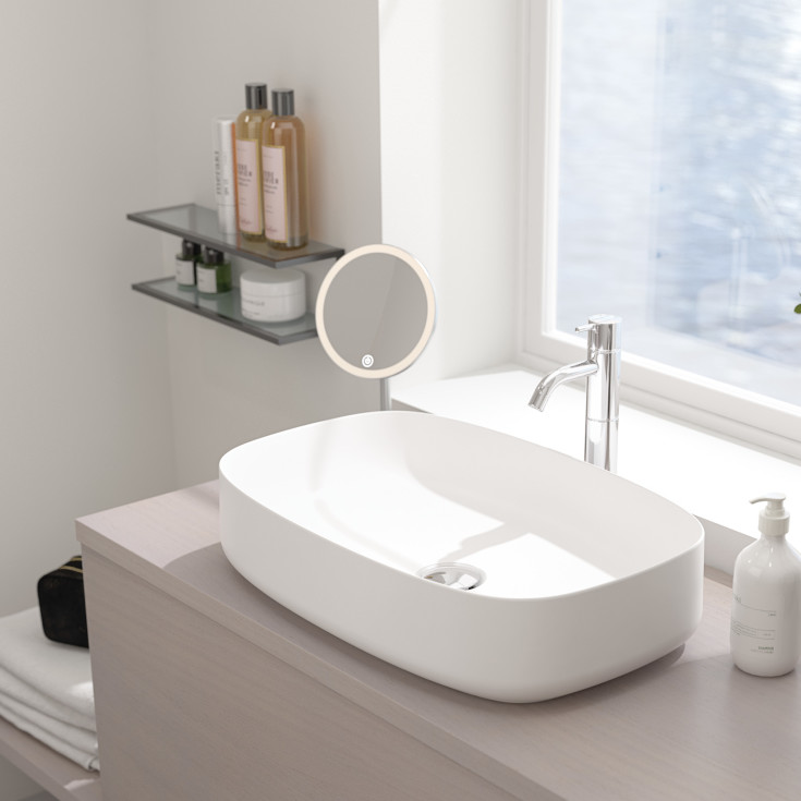 Dansani Luna hylde, 39,6x12 cm, sort/tonet glas