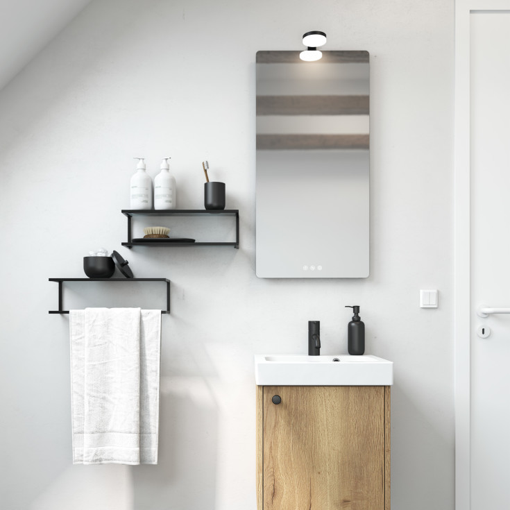 Dansani You hylle, 39,6x12 cm, sort/farget glass