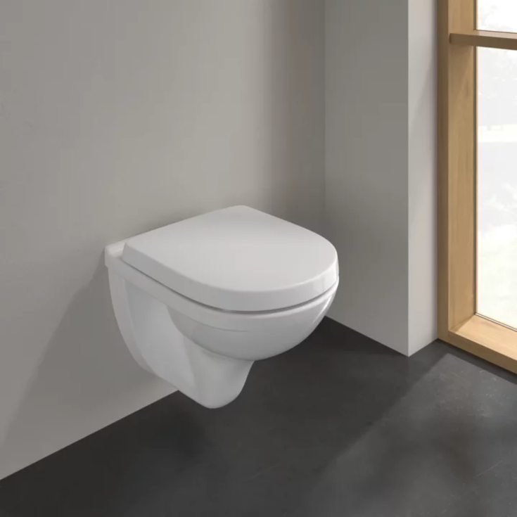 Villeroy & Boch O.Novo væghængt toilet, rengøringsvenlig, hvid