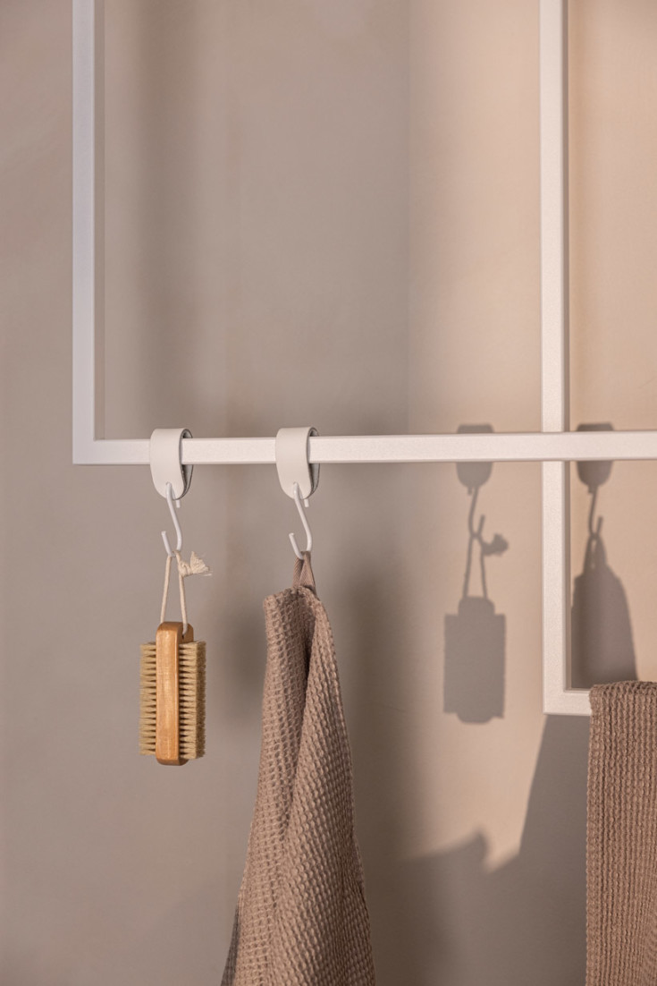 Metallbude Tensi håndkleholder, 50 cm, hvit