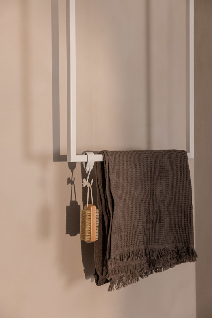 Metallbude Tensi håndkleholder, 50 cm, hvit