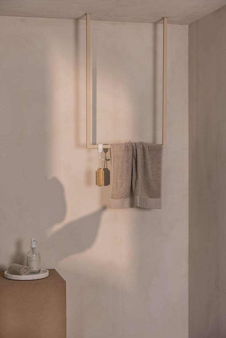 Metallbude Tensi håndkleholder, 50 cm, beige