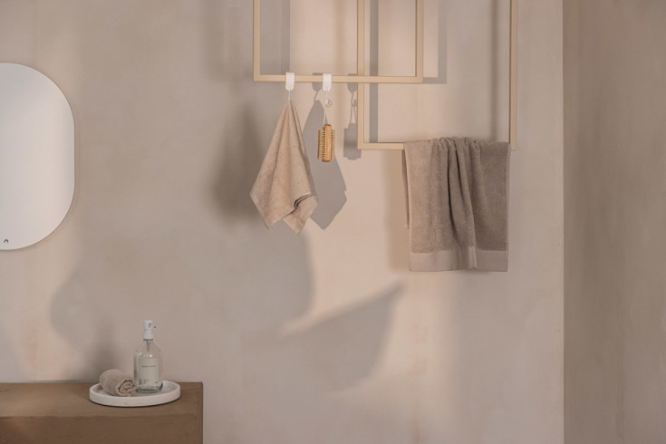 Metallbude Tensi håndklædeholder, 50 cm, beige