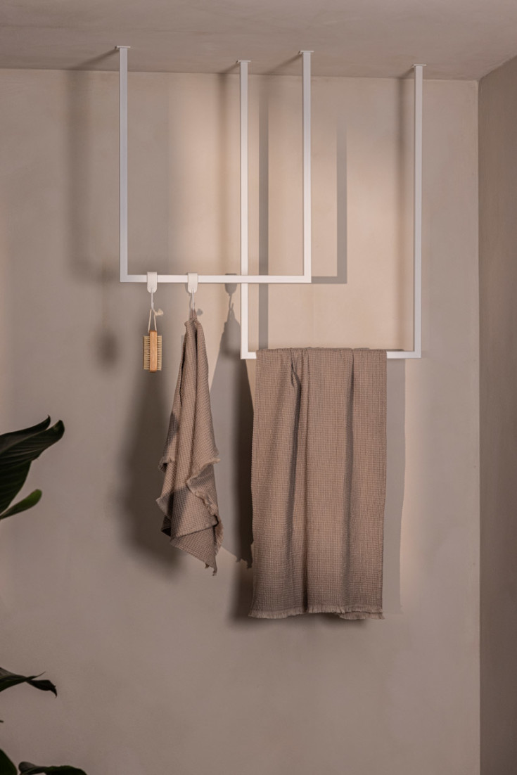 Metallbude Tensi håndklædeholder, 50 cm, hvid