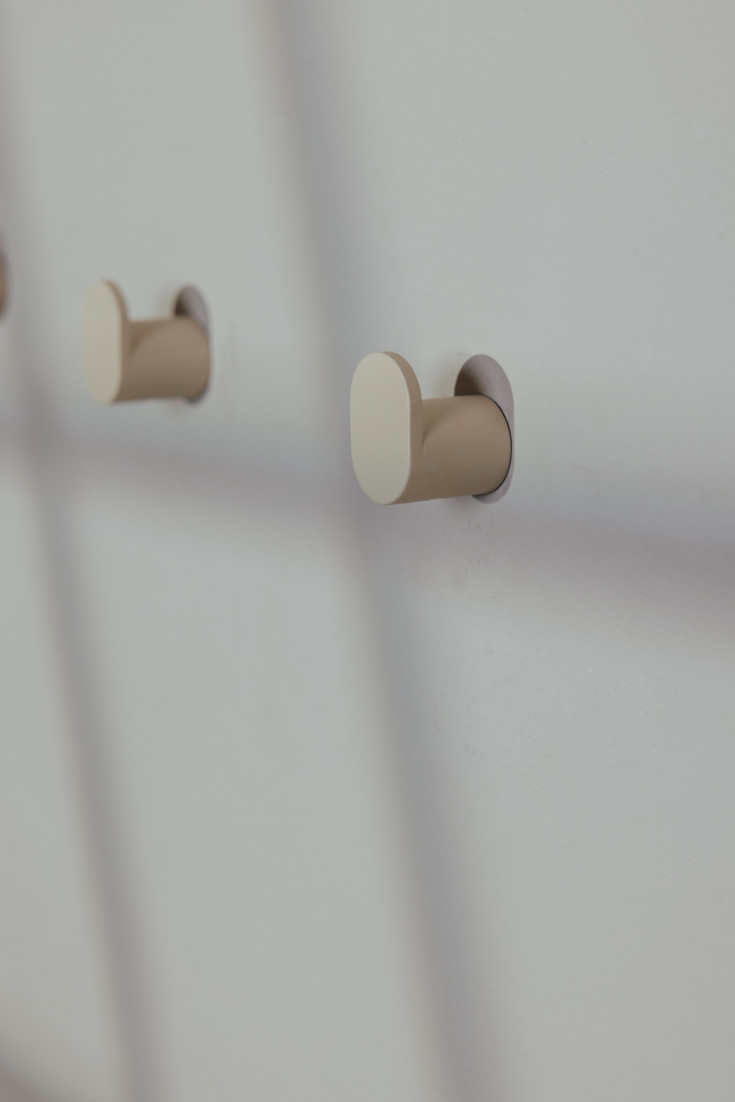 2 stk Metallbude Pali håndkleknagg, beige, 6 stk