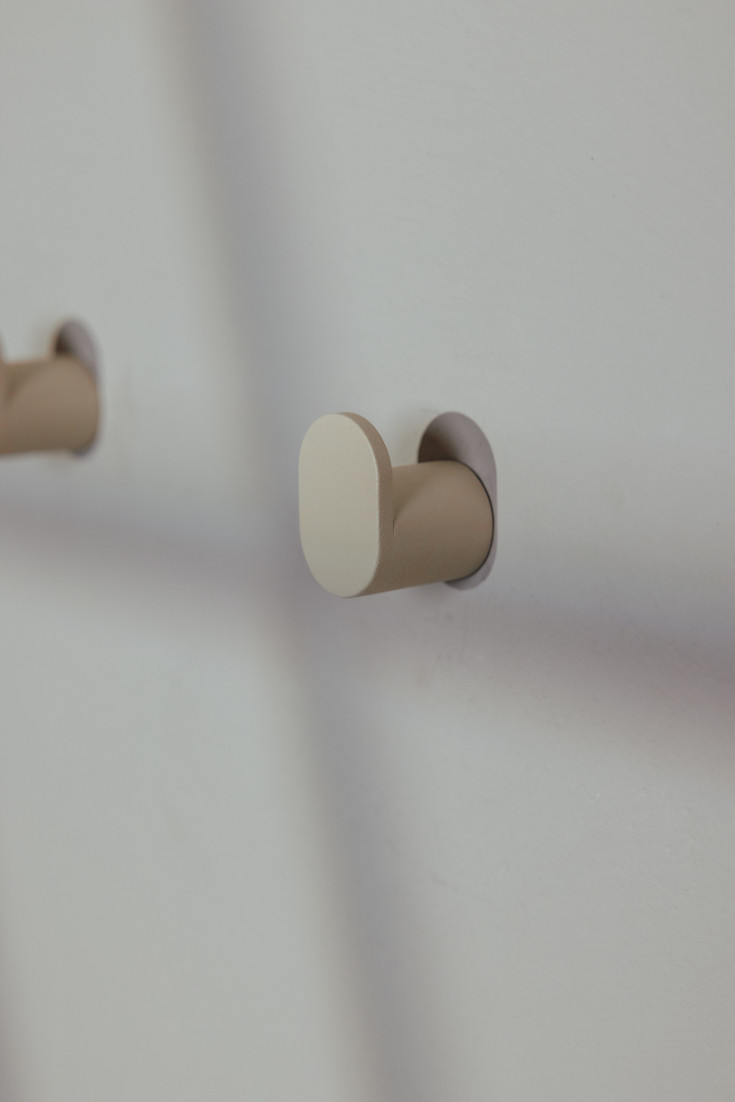 Metallbude Pali håndkleknagg, beige, 3 stk