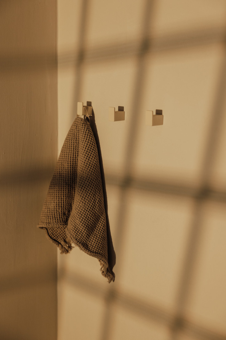 Metallbude Palo håndkleknagg, beige, 3 stk